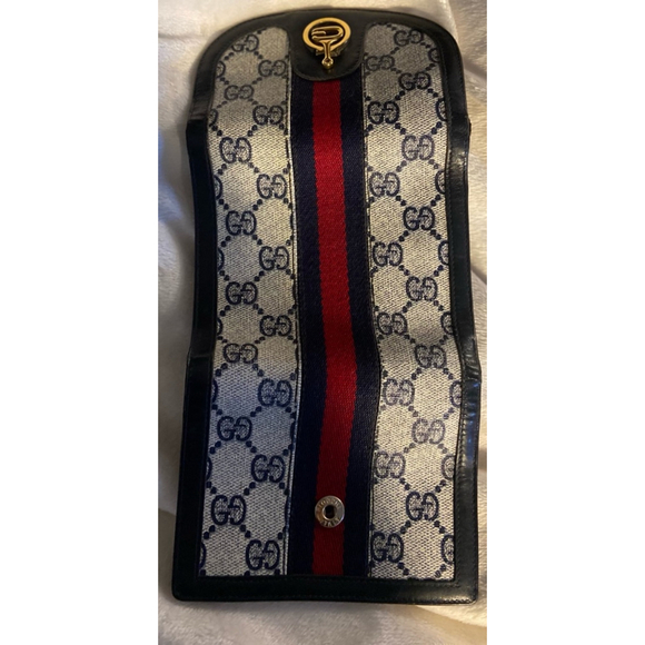 GUCCI Vintage Ophidia Kiss lock Monogram Leather Wallet! - Picture 8 of 12
